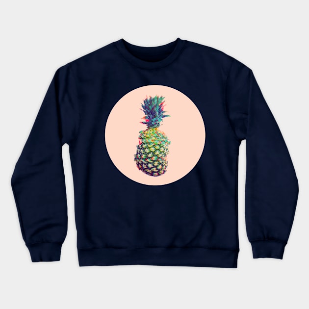 Glitchy style pineapple Crewneck Sweatshirt by AnnArtshock